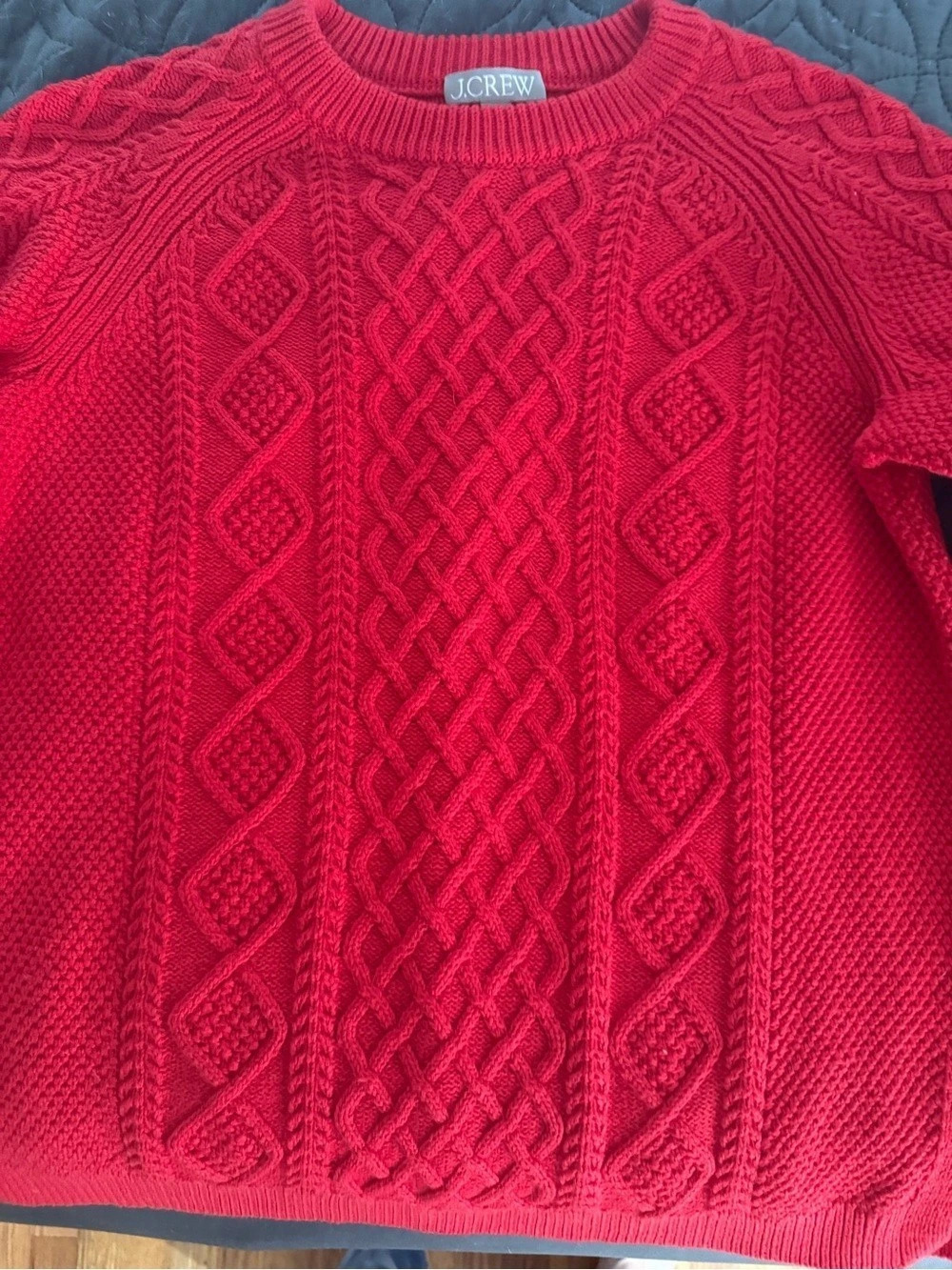 J.Crew Classic Cable-Knit Crewneck Sweater Cable Knit Crewneck Sweater in Pink